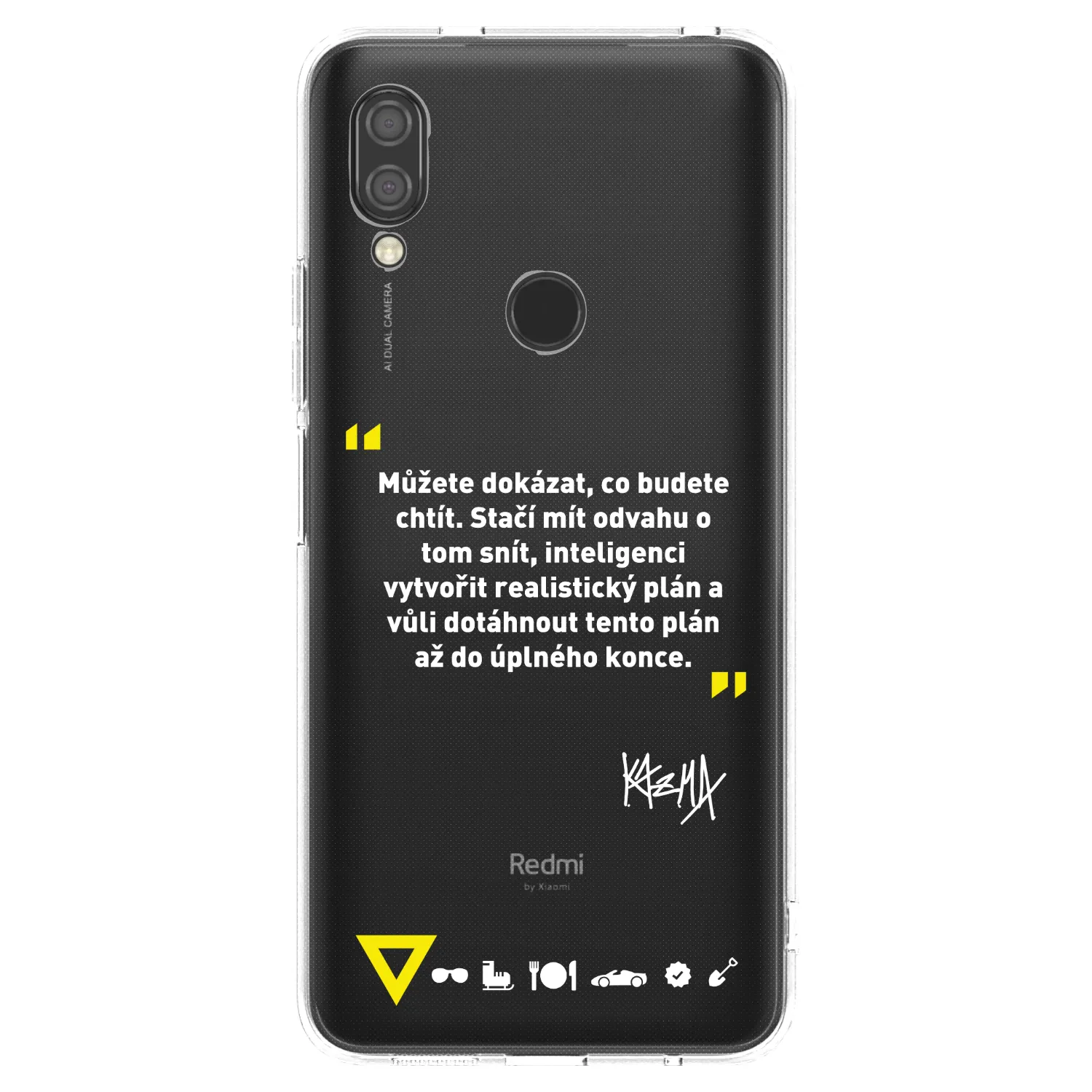 Picasee silikónový prehľadný obal pre Xiaomi Redmi 7 - Kazma - MŮŽETE DOKÁZAT, CO BUDETE CHTÍT