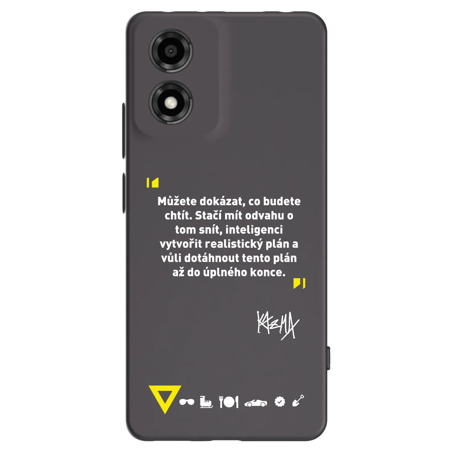 Picasee silikónový čierny obal pre Motorola Moto E14 - Kazma - MŮŽETE DOKÁZAT, CO BUDETE CHTÍT