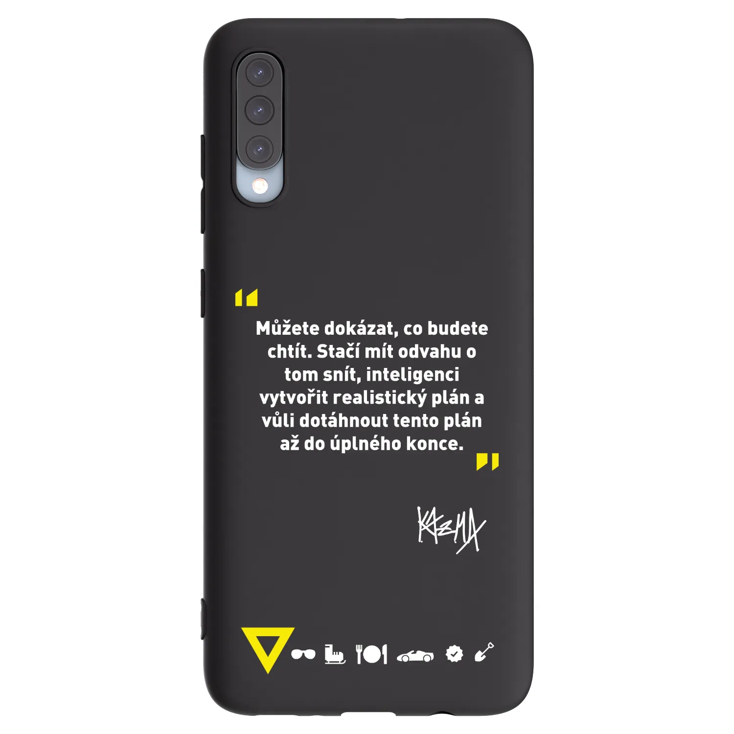 Picasee silikónový čierny obal pre Samsung Galaxy A70 A705F - Kazma - MŮŽETE DOKÁZAT, CO BUDETE CHTÍT