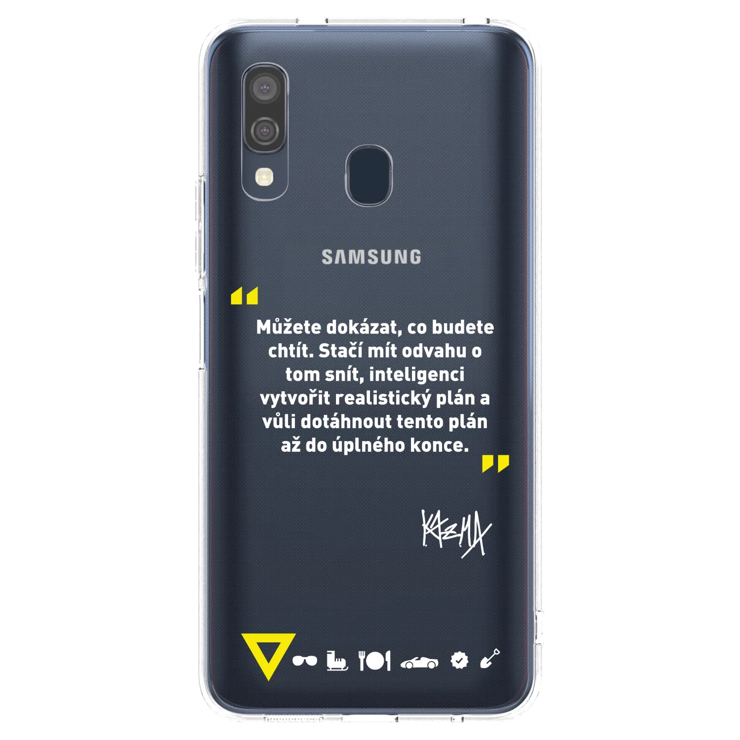 Picasee silikónový prehľadný obal pre Samsung Galaxy A40 A405F - Kazma - MŮŽETE DOKÁZAT, CO BUDETE CHTÍT