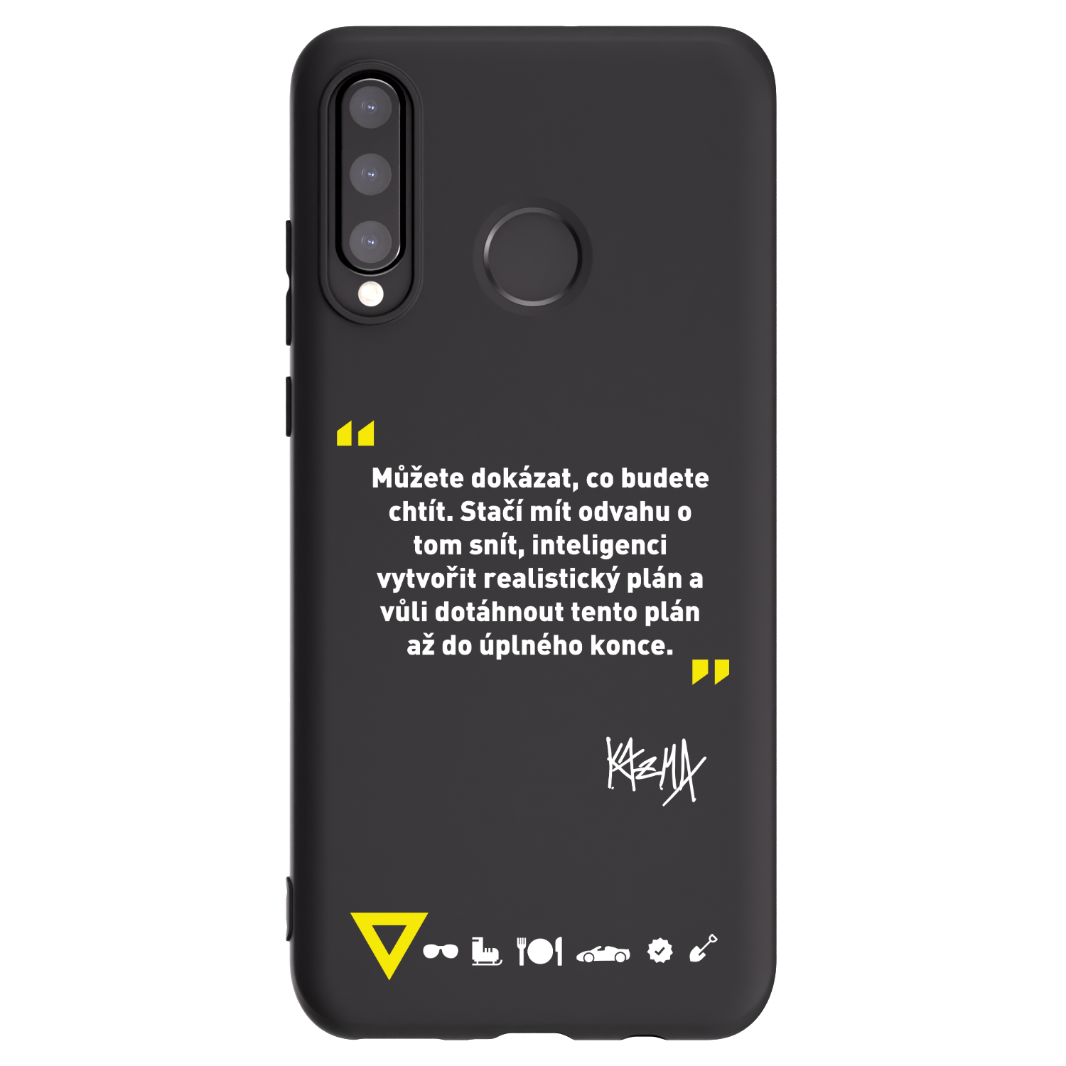 Picasee silikónový čierny obal pre Huawei P30 Lite - Kazma - MŮŽETE DOKÁZAT, CO BUDETE CHTÍT