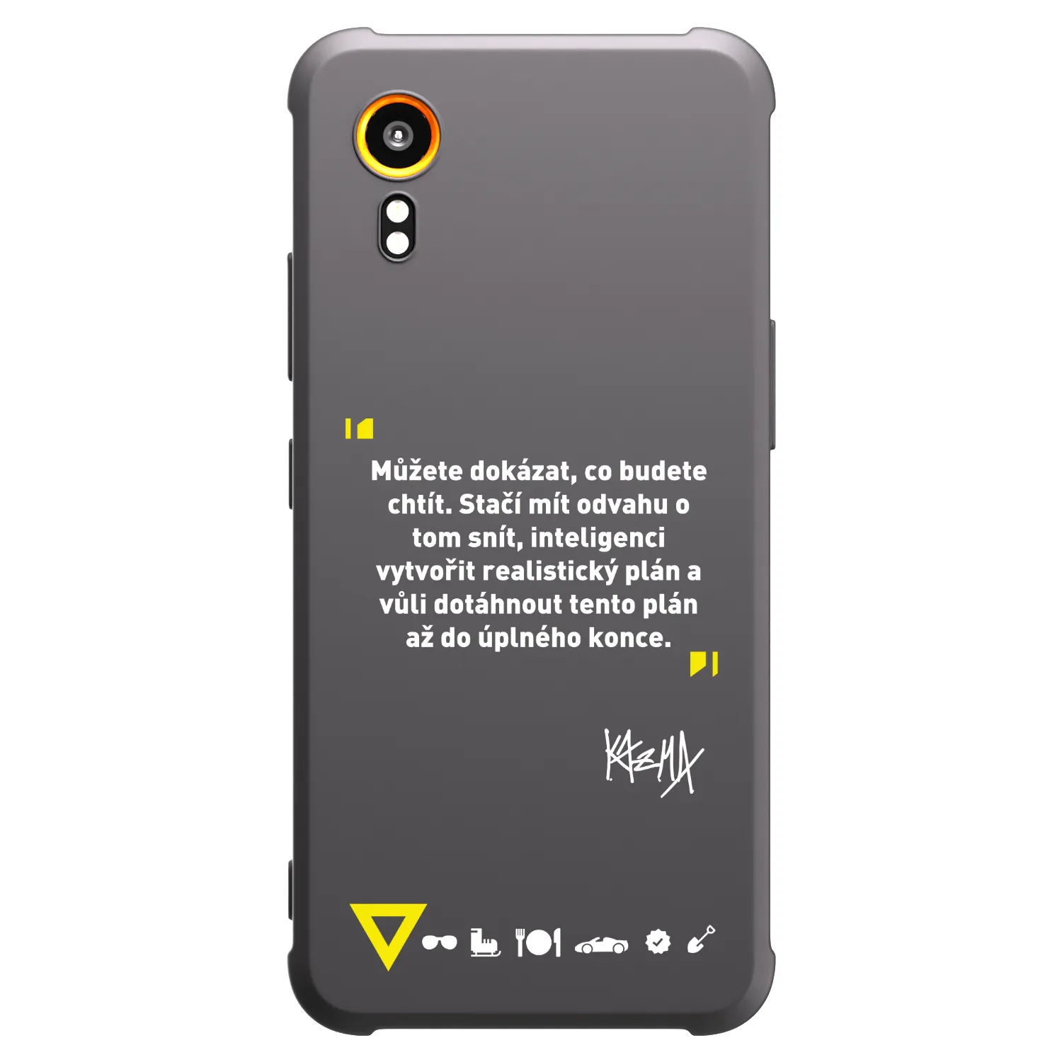 Picasee silikónový čierny obal pre Samsung Galaxy Xcover 7 - Kazma - MŮŽETE DOKÁZAT, CO BUDETE CHTÍT