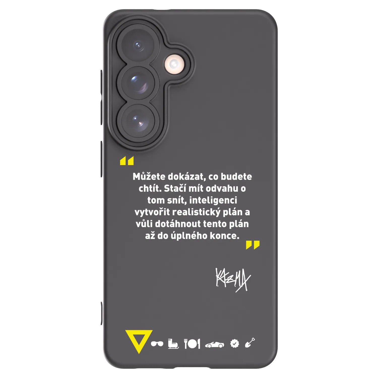 Picasee silikónový čierny obal pre Samsung Galaxy S26 - Kazma - MŮŽETE DOKÁZAT, CO BUDETE CHTÍT