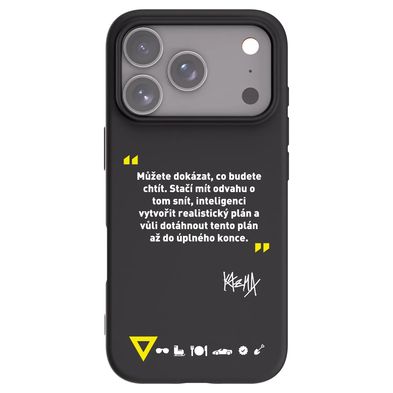 Picasee silikónový čierny obal pre Apple iPhone 18 Pro - Kazma - MŮŽETE DOKÁZAT, CO BUDETE CHTÍT
