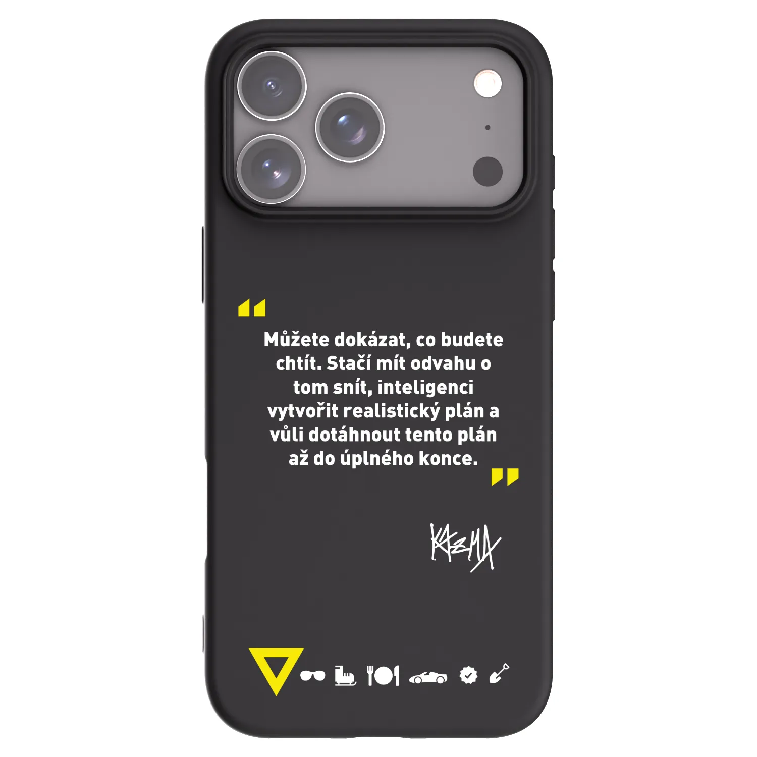 Picasee silikónový čierny obal pre Apple iPhone 18 Pro Max - Kazma - MŮŽETE DOKÁZAT, CO BUDETE CHTÍT