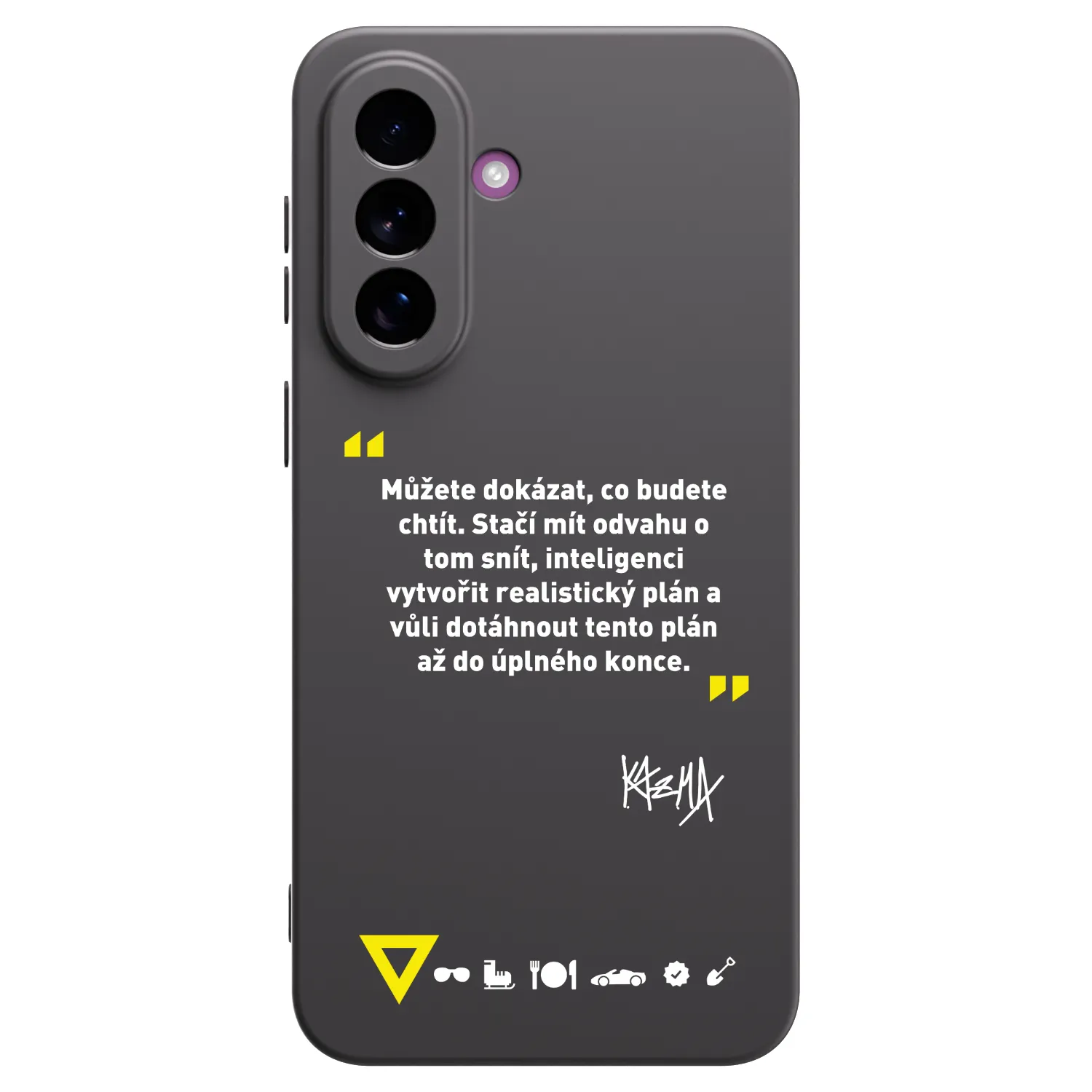 Picasee silikónový čierny obal pre Samsung Galaxy A37 - Kazma - MŮŽETE DOKÁZAT, CO BUDETE CHTÍT