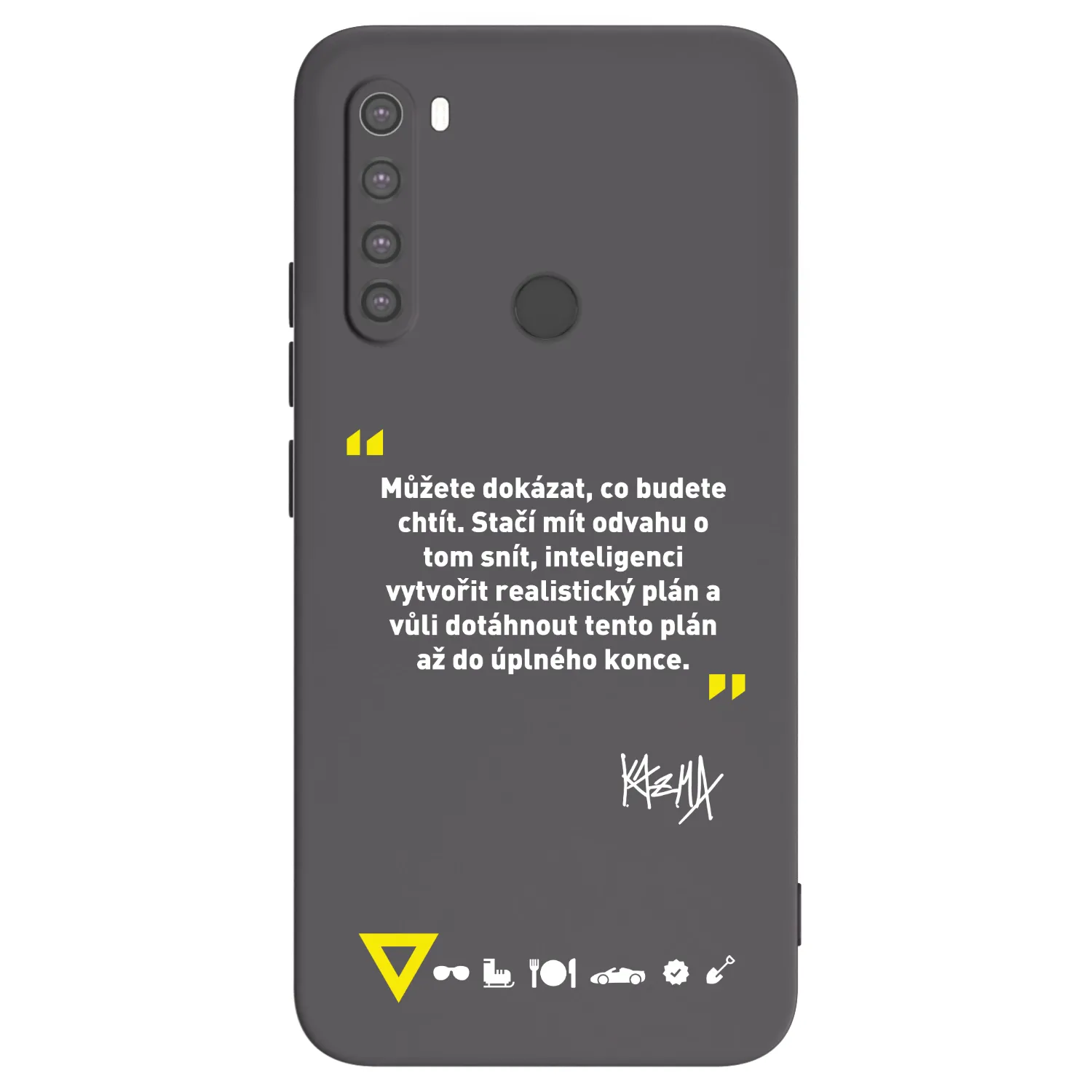 Picasee silikónový čierny obal pre Xiaomi Redmi Note 8 - Kazma - MŮŽETE DOKÁZAT, CO BUDETE CHTÍT