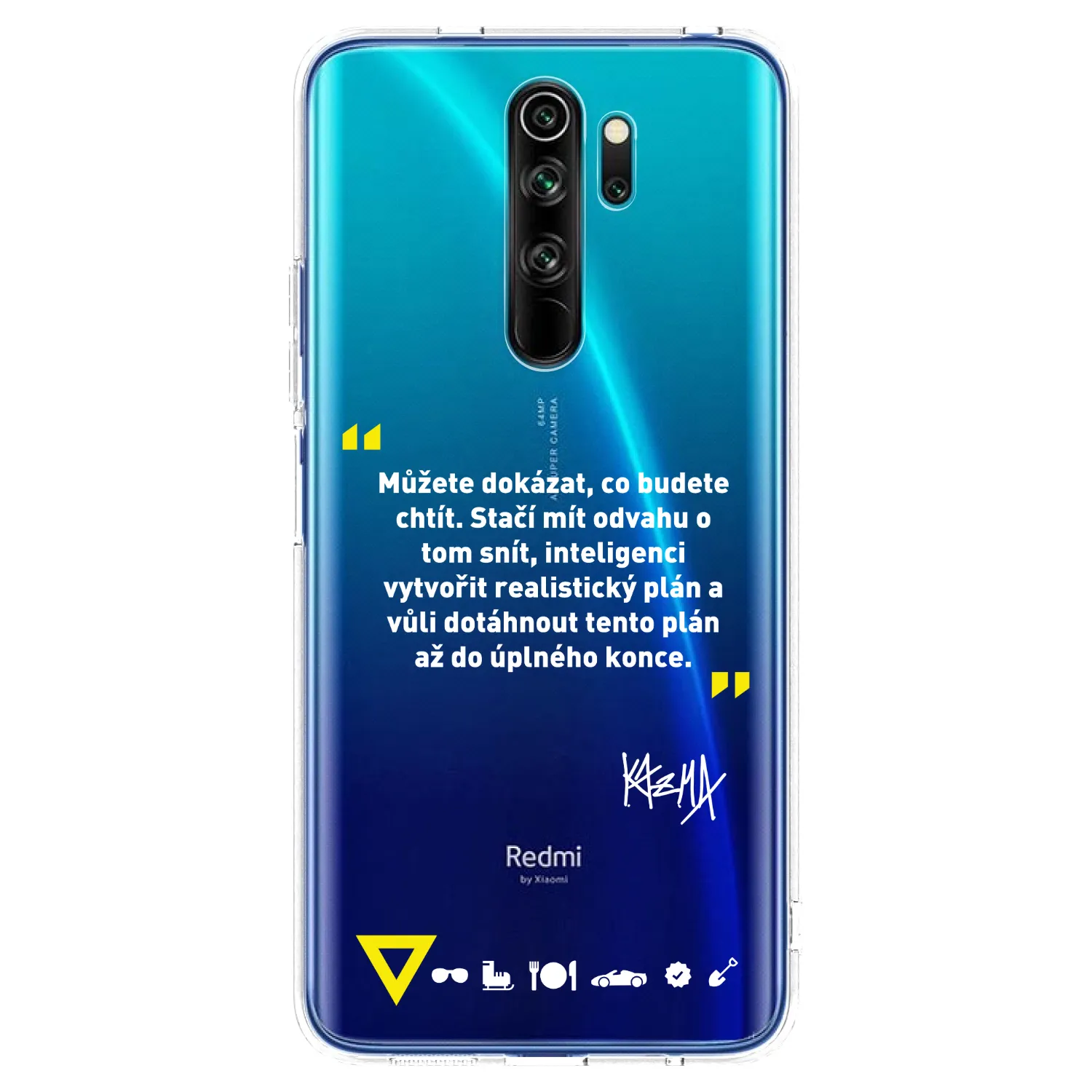 Picasee silikónový prehľadný obal pre Xiaomi Redmi Note 8 Pro - Kazma - MŮŽETE DOKÁZAT, CO BUDETE CHTÍT