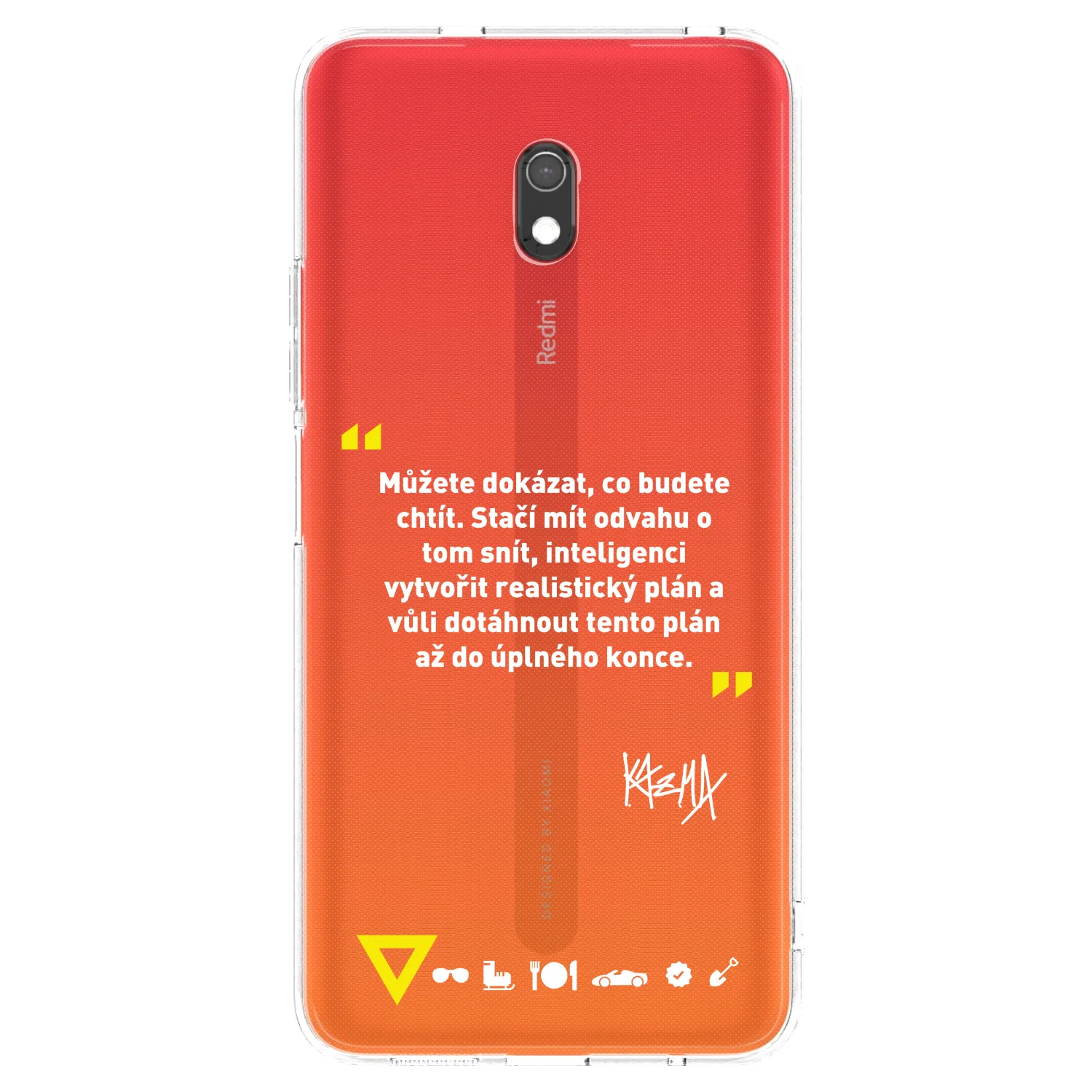 Picasee silikónový prehľadný obal pre Xiaomi Redmi 8A - Kazma - MŮŽETE DOKÁZAT, CO BUDETE CHTÍT