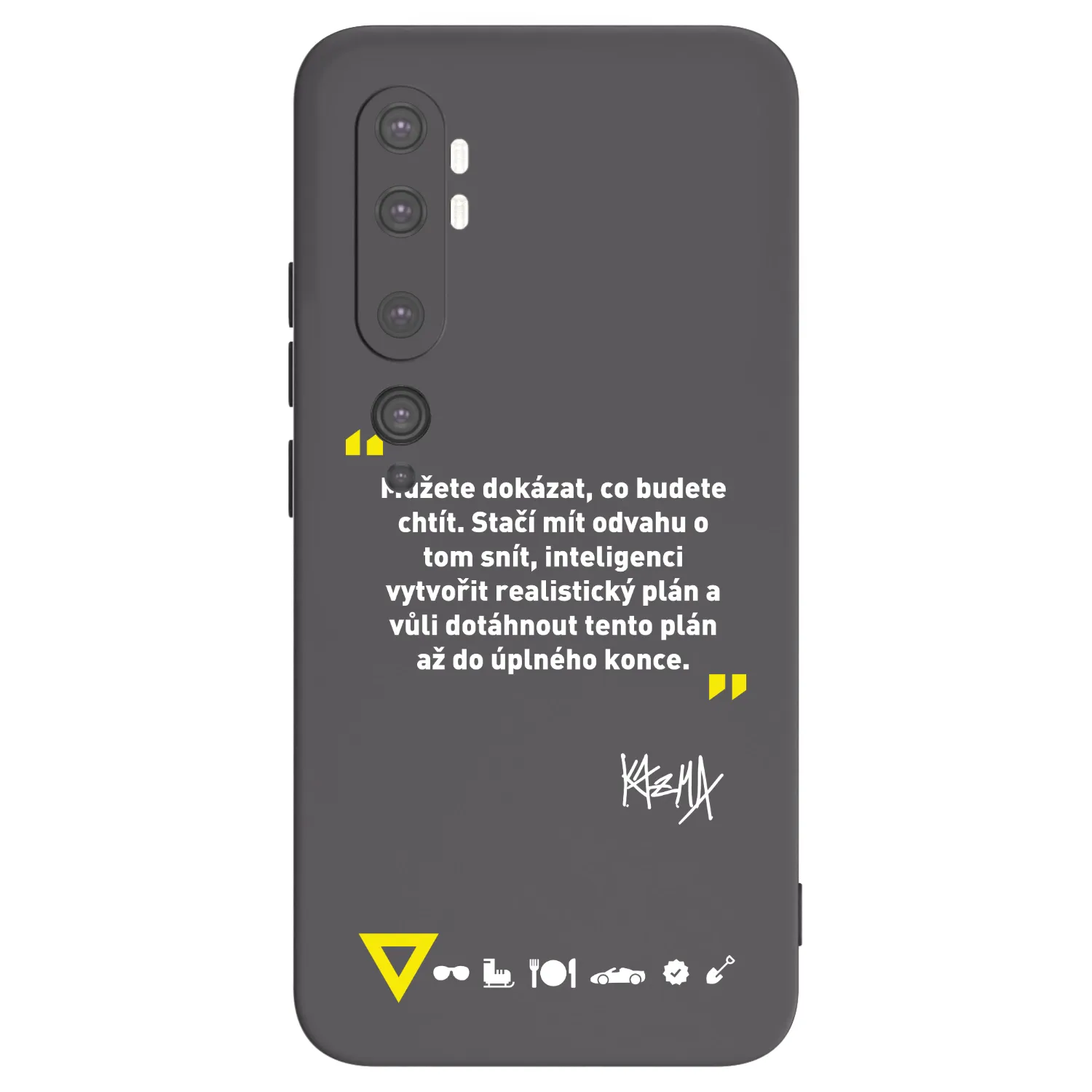 Picasee silikónový čierny obal pre Xiaomi Mi Note 10 (Pro) - Kazma - MŮŽETE DOKÁZAT, CO BUDETE CHTÍT