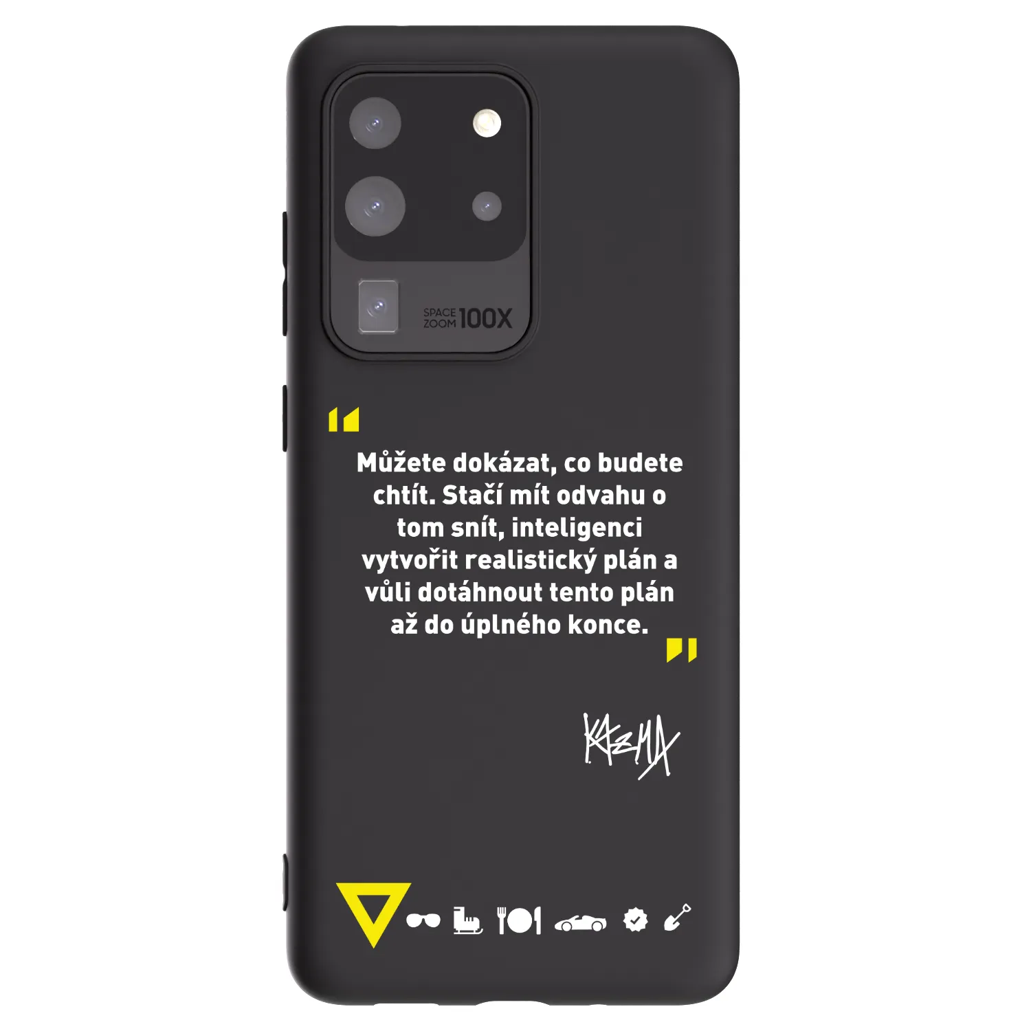Picasee silikónový čierny obal pre Samsung Galaxy S20 Ultra 5G G988F - Kazma - MŮŽETE DOKÁZAT, CO BUDETE CHTÍT