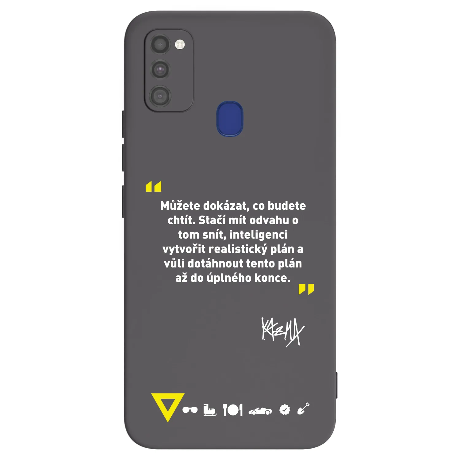 Picasee silikónový čierny obal pre Samsung Galaxy M21 M215F - Kazma - MŮŽETE DOKÁZAT, CO BUDETE CHTÍT