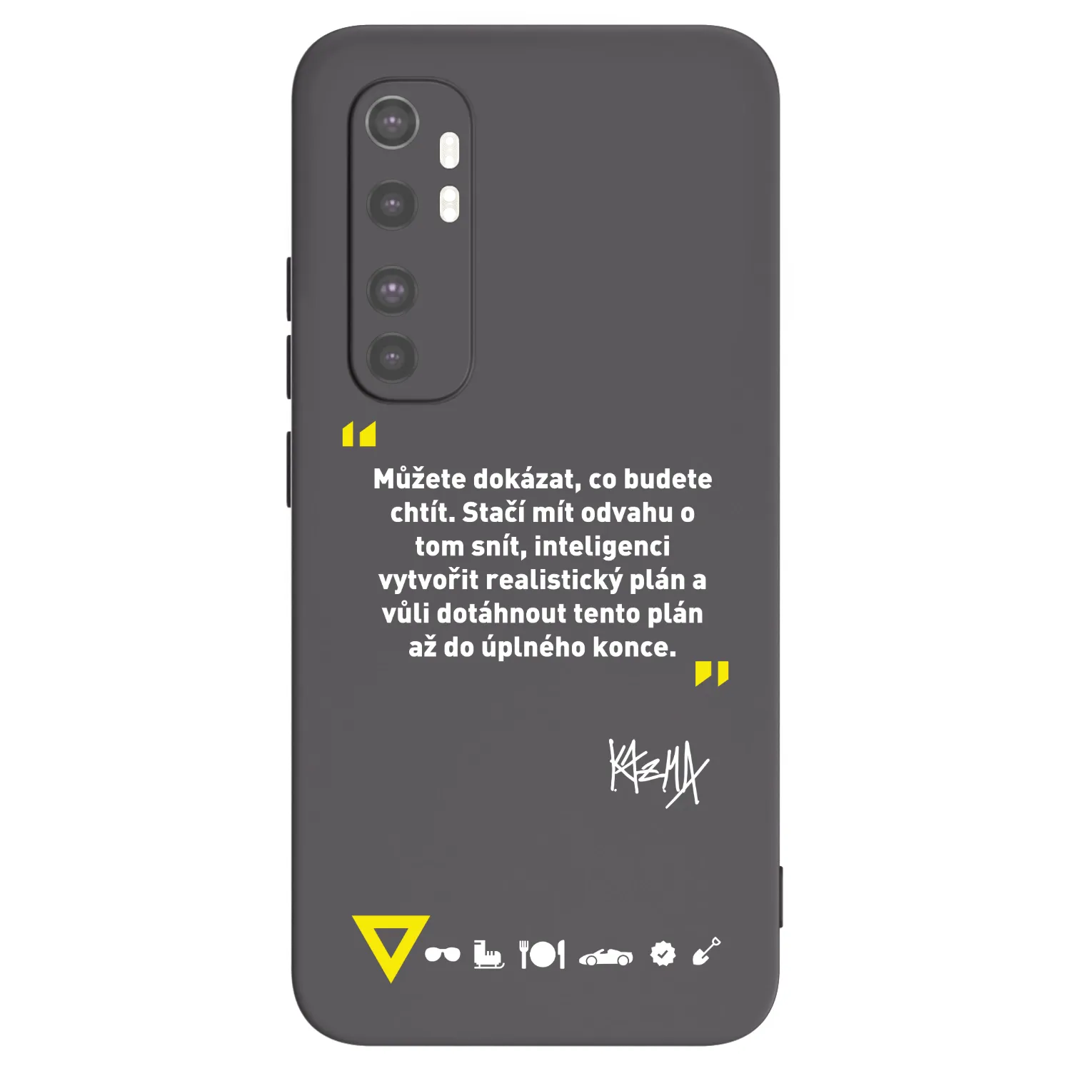 Picasee silikónový čierny obal pre Xiaomi Mi Note 10 Lite - Kazma - MŮŽETE DOKÁZAT, CO BUDETE CHTÍT