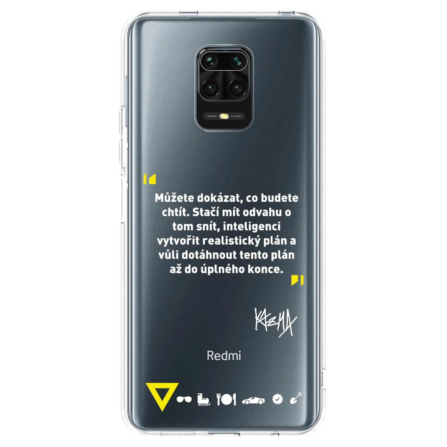Picasee silikónový prehľadný obal pre Xiaomi Redmi Note 9S - Kazma - MŮŽETE DOKÁZAT, CO BUDETE CHTÍT