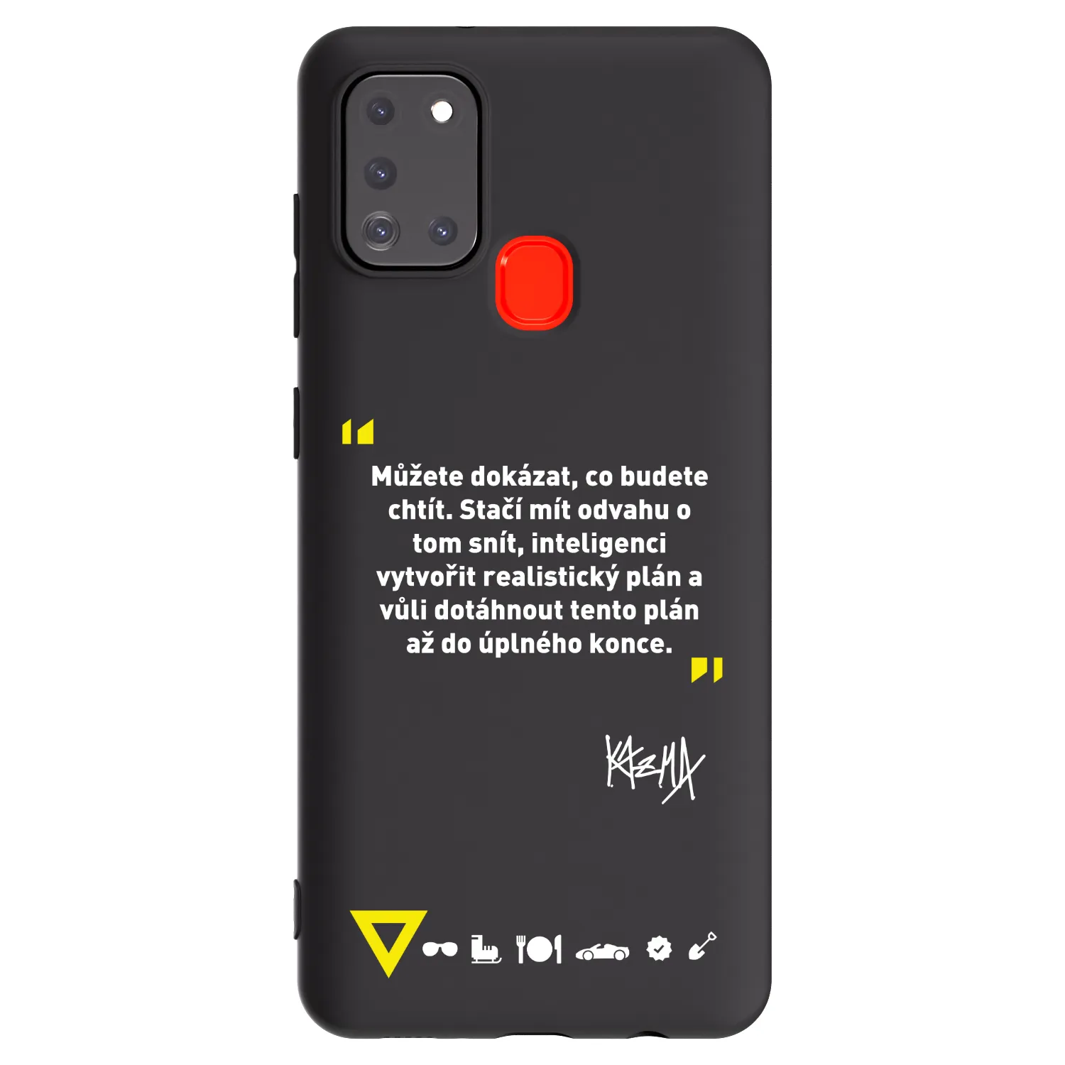 Picasee silikónový čierny obal pre Samsung Galaxy A21s - Kazma - MŮŽETE DOKÁZAT, CO BUDETE CHTÍT