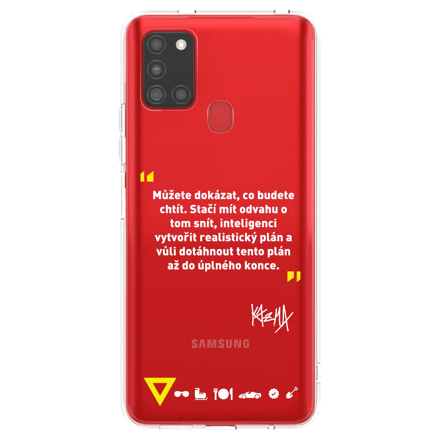Picasee silikónový prehľadný obal pre Samsung Galaxy A21s - Kazma - MŮŽETE DOKÁZAT, CO BUDETE CHTÍT
