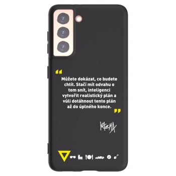 Picasee silikónový čierny obal pre Samsung Galaxy S21 5G G991B - Kazma - MŮŽETE DOKÁZAT, CO BUDETE CHTÍT