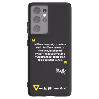 Picasee silikónový čierny obal pre Samsung Galaxy S21 Ultra 5G G998B - Kazma - MŮŽETE DOKÁZAT, CO BUDETE CHTÍT