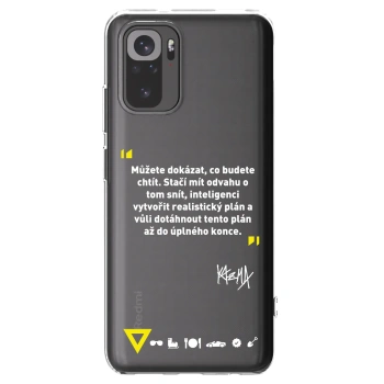 Picasee silikónový prehľadný obal pre Xiaomi Redmi Note 10 - Kazma - MŮŽETE DOKÁZAT, CO BUDETE CHTÍT