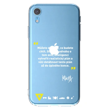 Picasee silikónový prehľadný obal pre Apple iPhone XR - Kazma - MŮŽETE DOKÁZAT, CO BUDETE CHTÍT