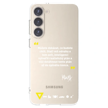 Picasee silikónový prehľadný obal pre Samsung Galaxy S23+ 5G - Kazma - MŮŽETE DOKÁZAT, CO BUDETE CHTÍT