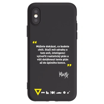 Picasee silikónový čierny obal pre Apple iPhone X/XS - Kazma - MŮŽETE DOKÁZAT, CO BUDETE CHTÍT