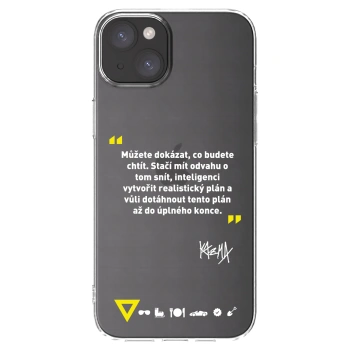 Picasee silikónový prehľadný obal pre Apple iPhone 15 Plus - Kazma - MŮŽETE DOKÁZAT, CO BUDETE CHTÍT