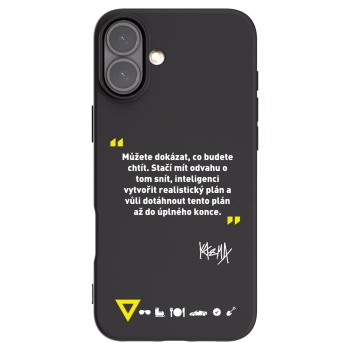 Picasee silikónový čierny obal pre Apple iPhone 16 Plus - Kazma - MŮŽETE DOKÁZAT, CO BUDETE CHTÍT