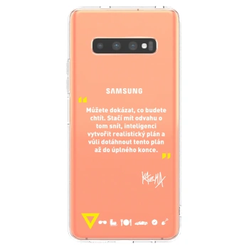 Picasee silikónový prehľadný obal pre Samsung Galaxy S10 Plus G975 - Kazma - MŮŽETE DOKÁZAT, CO BUDETE CHTÍT