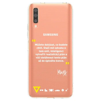 Picasee silikónový prehľadný obal pre Samsung Galaxy A70 A705F - Kazma - MŮŽETE DOKÁZAT, CO BUDETE CHTÍT