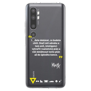 Picasee silikónový prehľadný obal pre Xiaomi Mi Note 10 (Pro) - Kazma - MŮŽETE DOKÁZAT, CO BUDETE CHTÍT