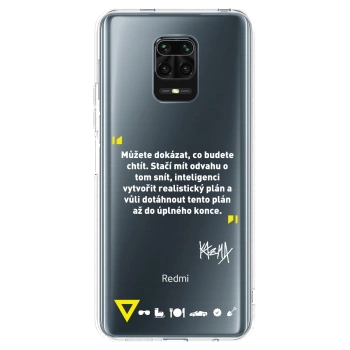 Picasee silikónový prehľadný obal pre Xiaomi Redmi Note 9S - Kazma - MŮŽETE DOKÁZAT, CO BUDETE CHTÍT