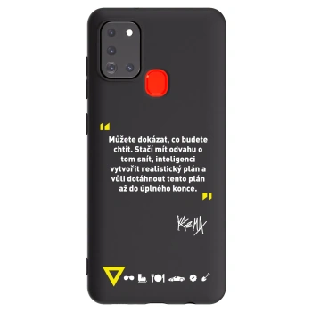 Picasee silikónový čierny obal pre Samsung Galaxy A21s - Kazma - MŮŽETE DOKÁZAT, CO BUDETE CHTÍT