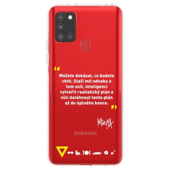 Picasee silikónový prehľadný obal pre Samsung Galaxy A21s - Kazma - MŮŽETE DOKÁZAT, CO BUDETE CHTÍT