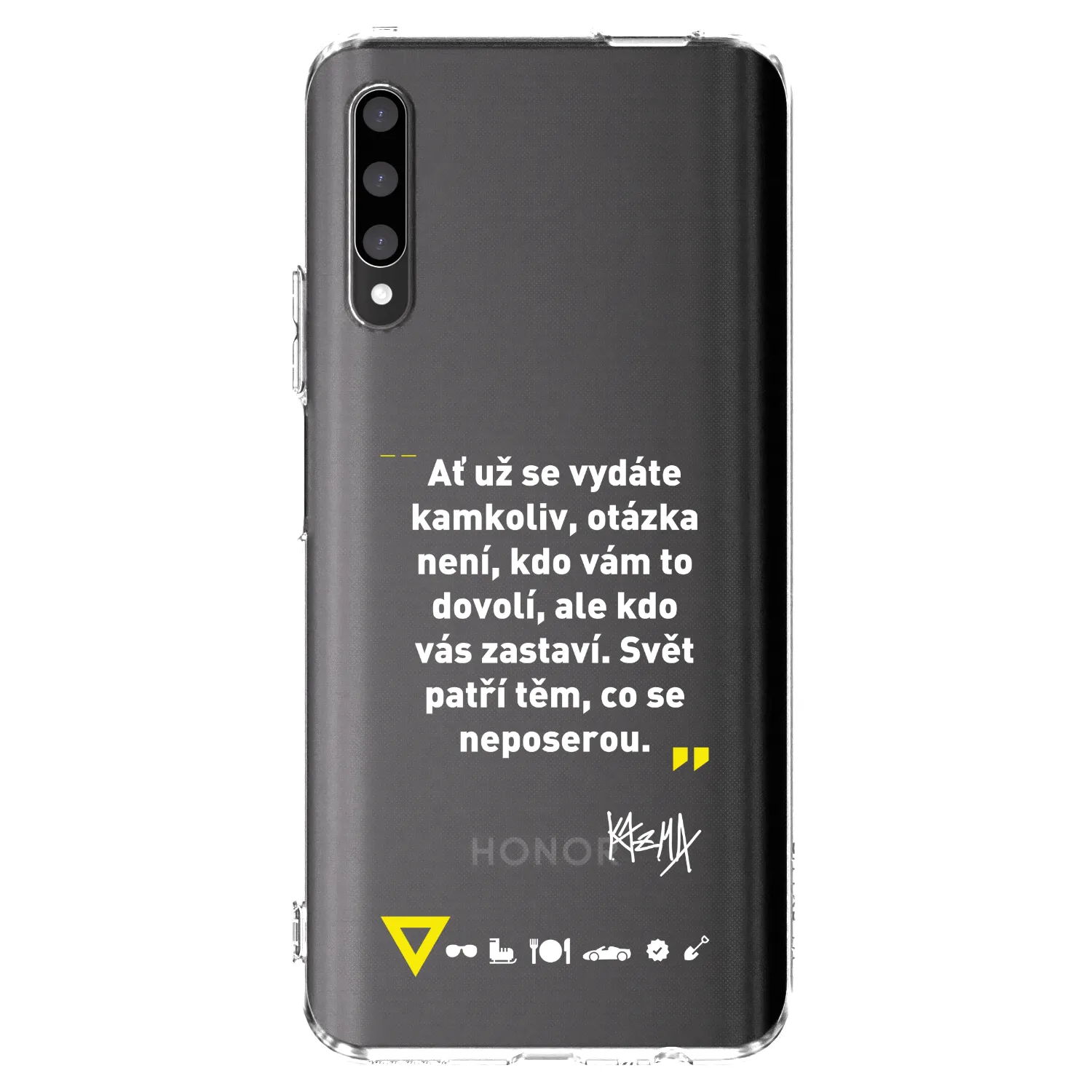 Picasee silikónový prehľadný obal pre Honor 9X Pro - Kazma - SVĚT PATŘÍ TĚM, CO SE NEPOSEROU