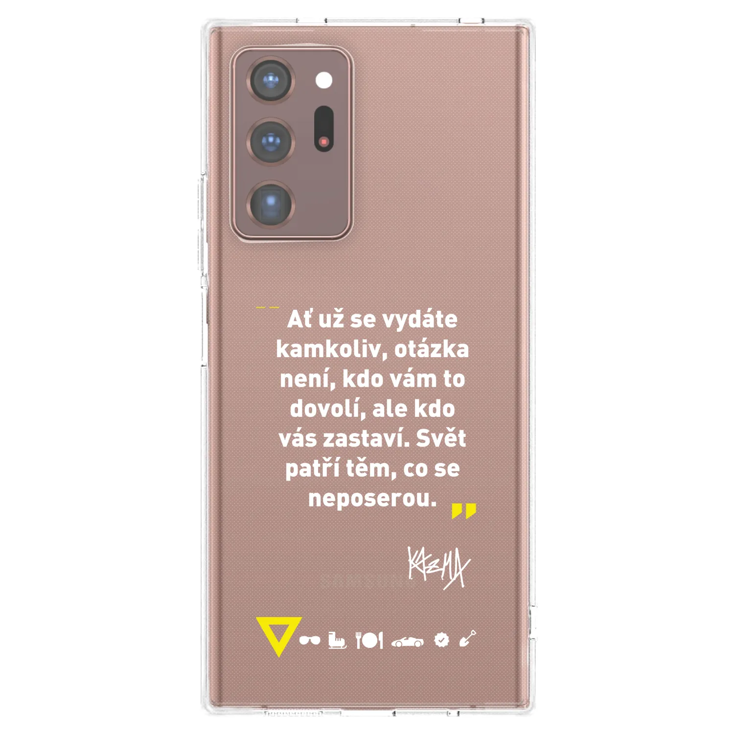 Picasee silikónový prehľadný obal pre Samsung Galaxy Note 20 Ultra - Kazma - SVĚT PATŘÍ TĚM, CO SE NEPOSEROU