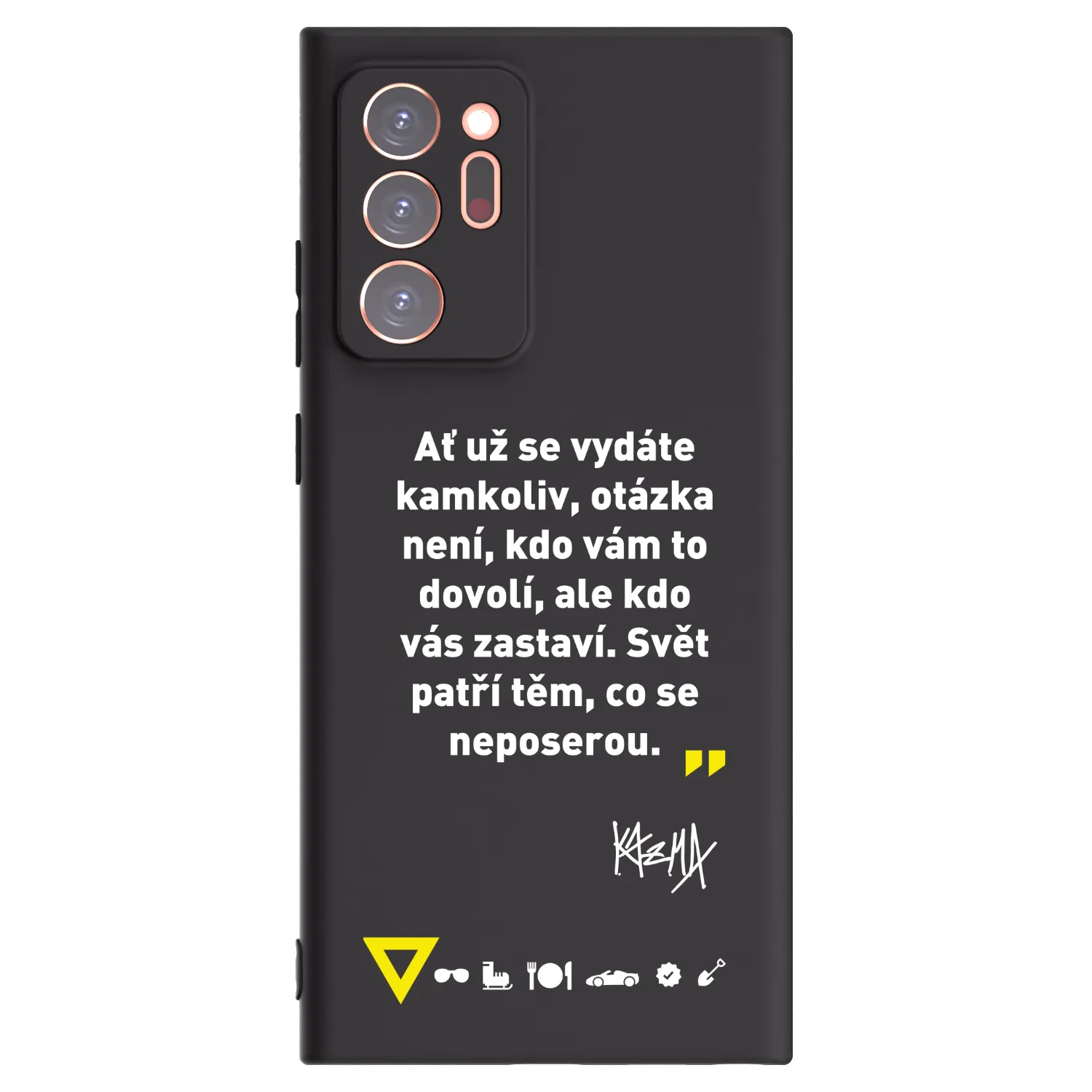 Picasee silikónový čierny obal pre Samsung Galaxy Note 20 Ultra - Kazma - SVĚT PATŘÍ TĚM, CO SE NEPOSEROU