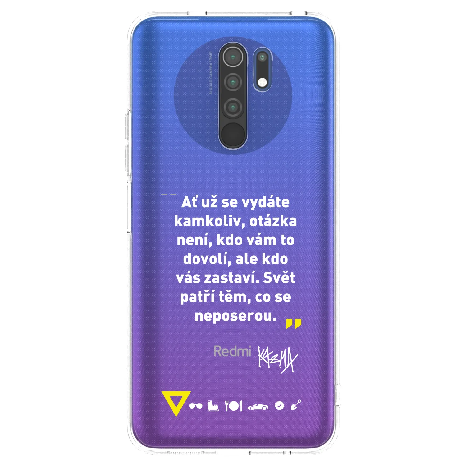 Silikónový prehľadný obal pre Xiaomi Redmi 9 - Kazma - SVĚT PATŘÍ TĚM, CO SE NEPOSEROU