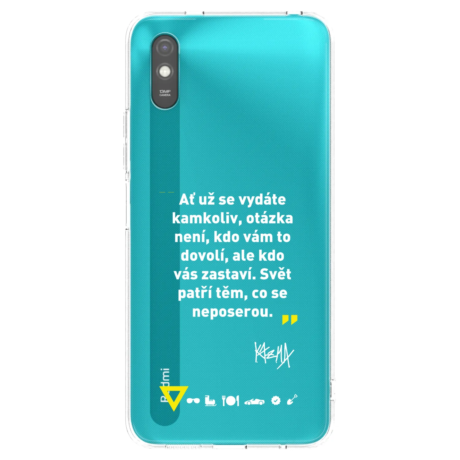 Picasee silikónový prehľadný obal pre Xiaomi Redmi 9A - Kazma - SVĚT PATŘÍ TĚM, CO SE NEPOSEROU