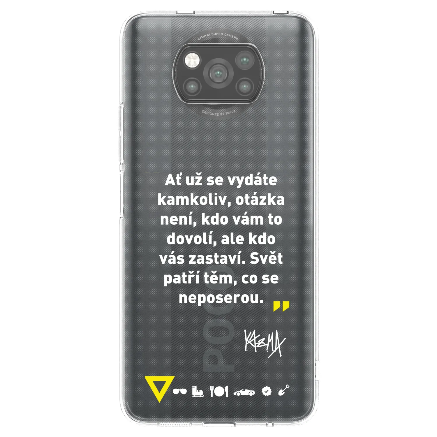 Picasee silikónový čierny obal pre Xiaomi Poco X3 - Kazma - SVĚT PATŘÍ TĚM, CO SE NEPOSEROU