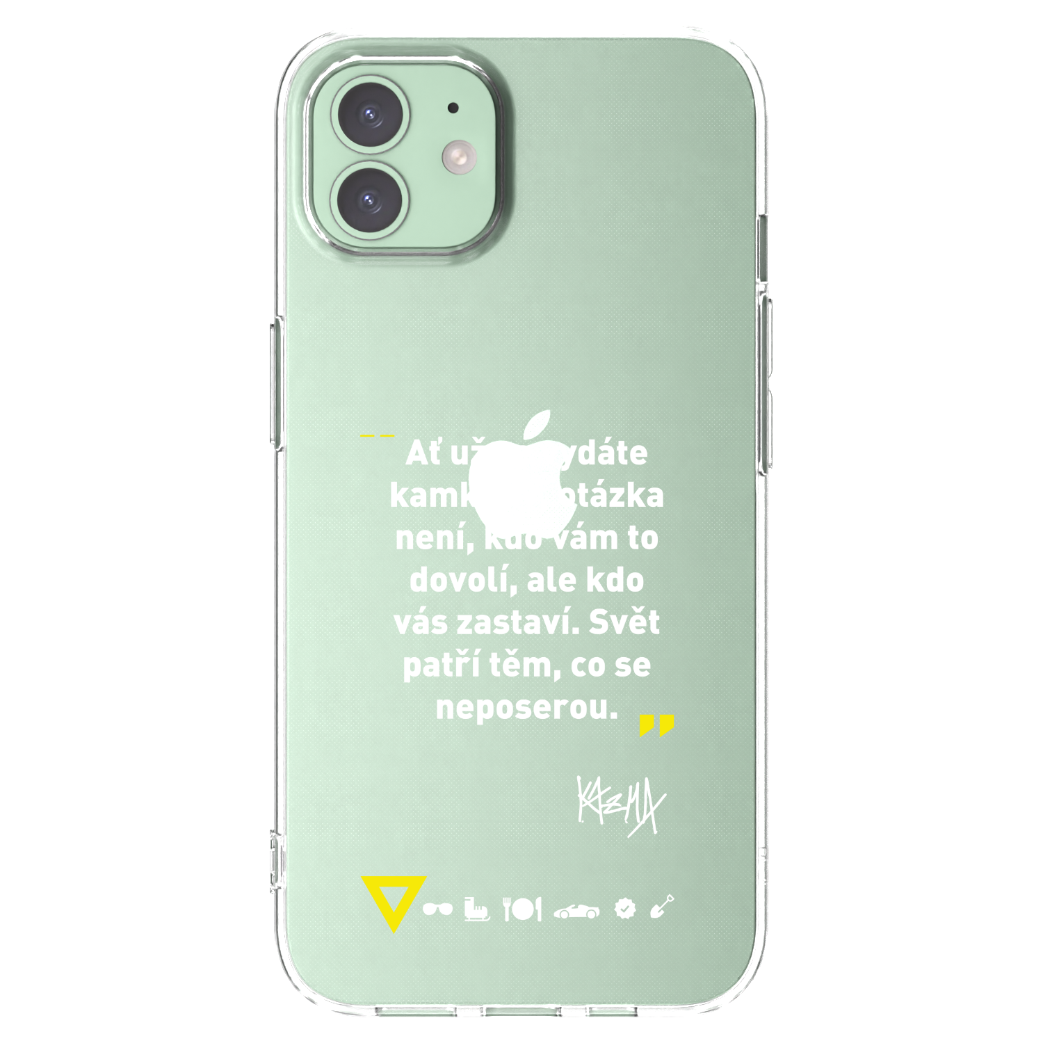 Picasee silikónový prehľadný obal pre Apple iPhone 12 - Kazma - SVĚT PATŘÍ TĚM, CO SE NEPOSEROU