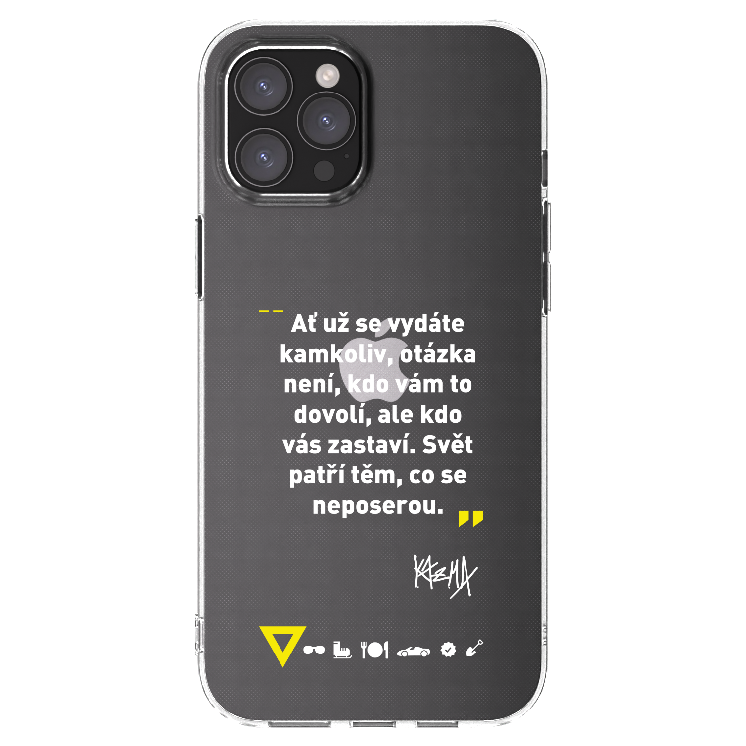 Picasee silikónový prehľadný obal pre Apple iPhone 12 Pro Max - Kazma - SVĚT PATŘÍ TĚM, CO SE NEPOSEROU