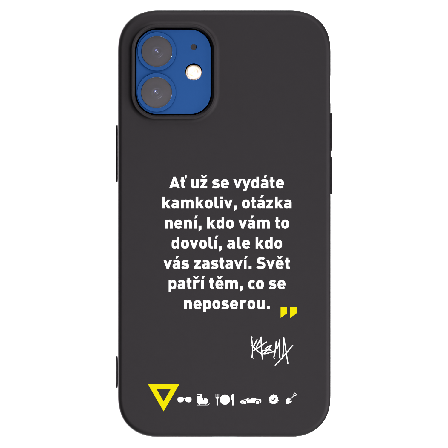 Picasee silikónový čierny obal pre Apple iPhone 12 mini - Kazma - SVĚT PATŘÍ TĚM, CO SE NEPOSEROU