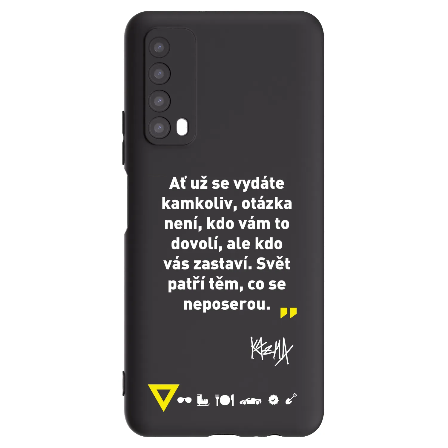 Picasee silikónový čierny obal pre Huawei P Smart 2021 - Kazma - SVĚT PATŘÍ TĚM, CO SE NEPOSEROU