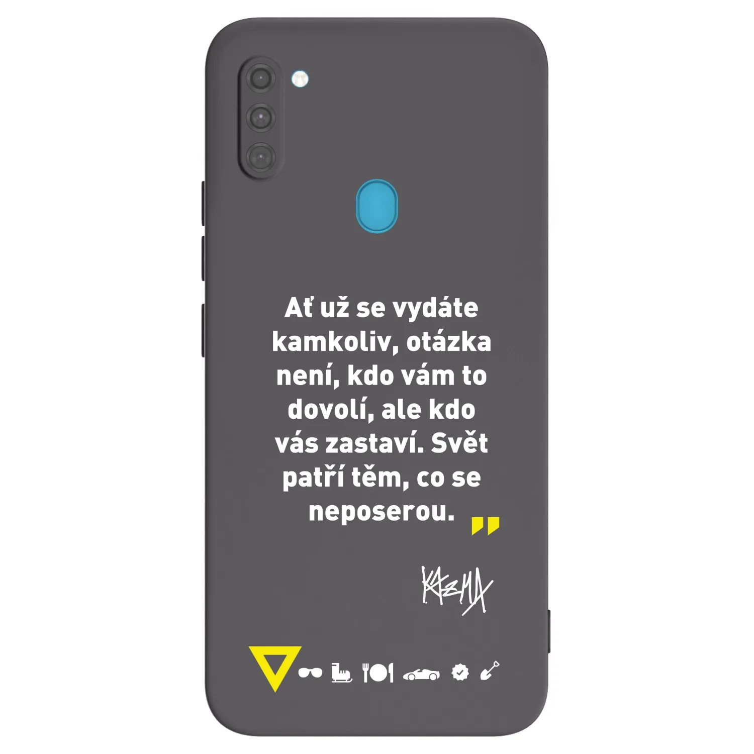 Picasee silikónový čierny obal pre Samsung Galaxy M11 - Kazma - SVĚT PATŘÍ TĚM, CO SE NEPOSEROU