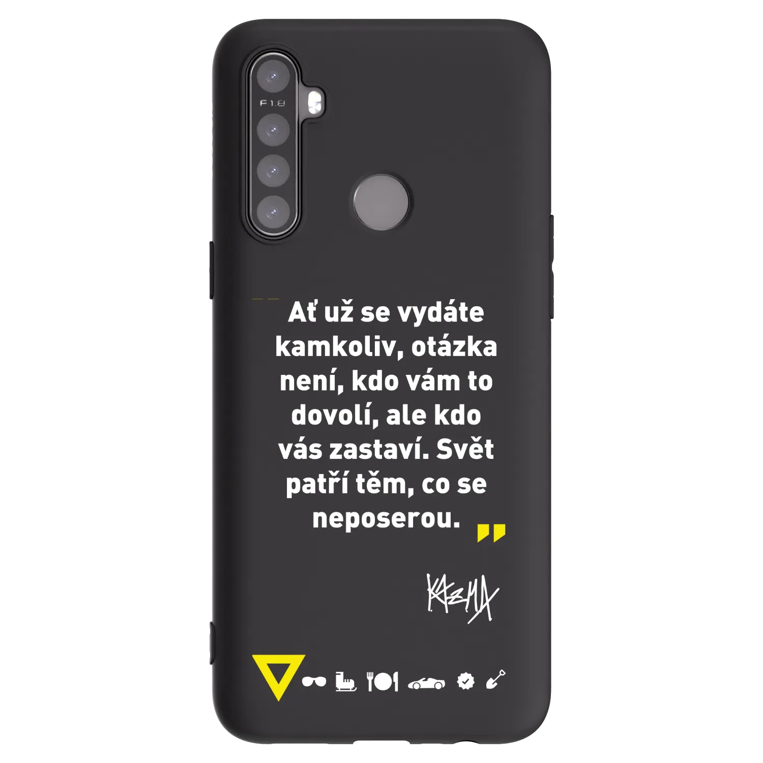 Picasee silikónový čierny obal pre Realme 6i - Kazma - SVĚT PATŘÍ TĚM, CO SE NEPOSEROU