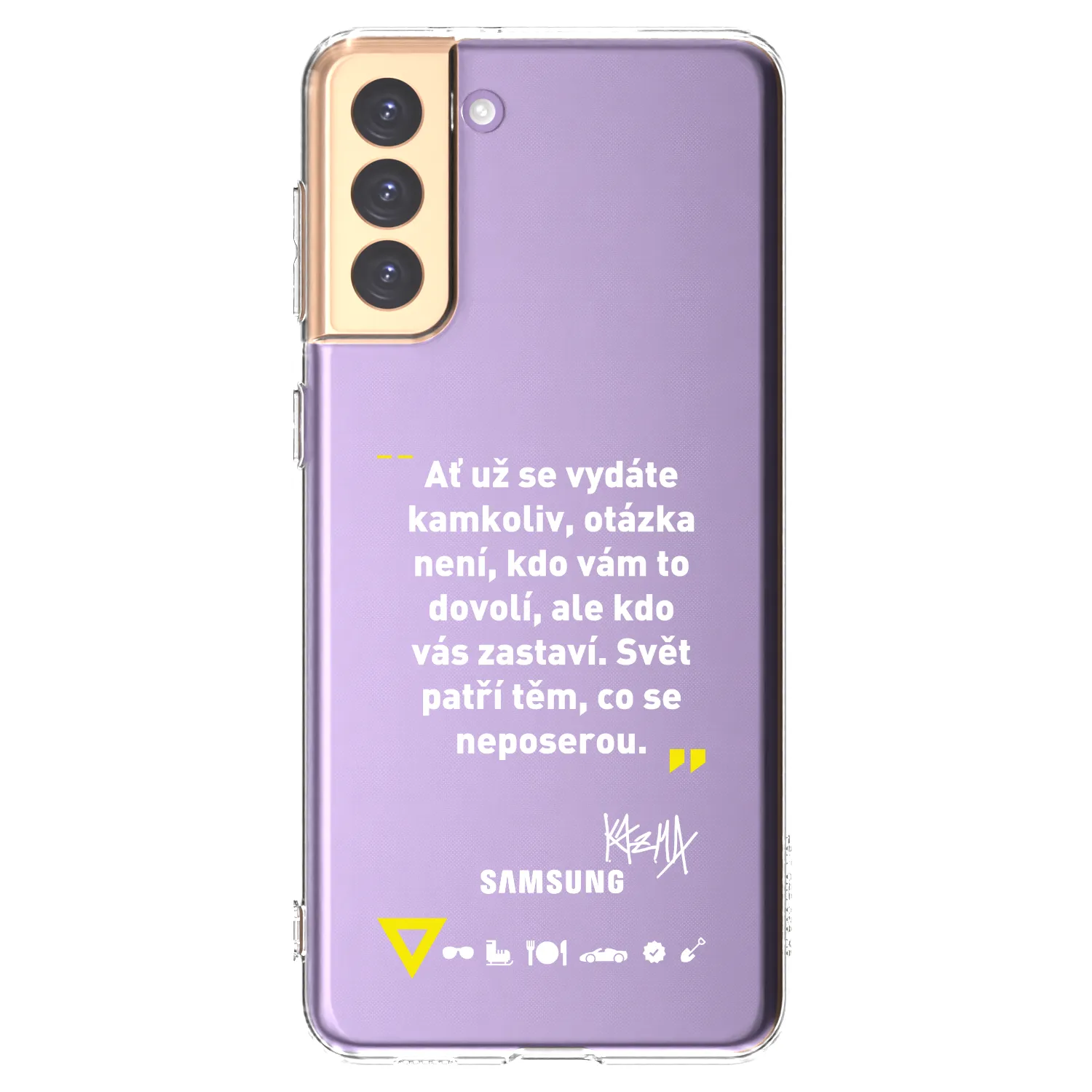 Picasee silikónový prehľadný obal pre Samsung Galaxy S21+ 5G G996F - Kazma - SVĚT PATŘÍ TĚM, CO SE NEPOSEROU