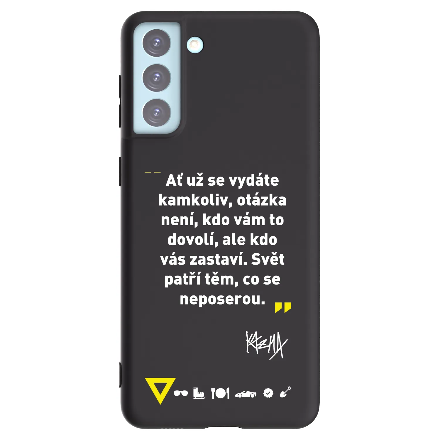 Picasee silikónový čierny obal pre Samsung Galaxy S21+ 5G G996F - Kazma - SVĚT PATŘÍ TĚM, CO SE NEPOSEROU