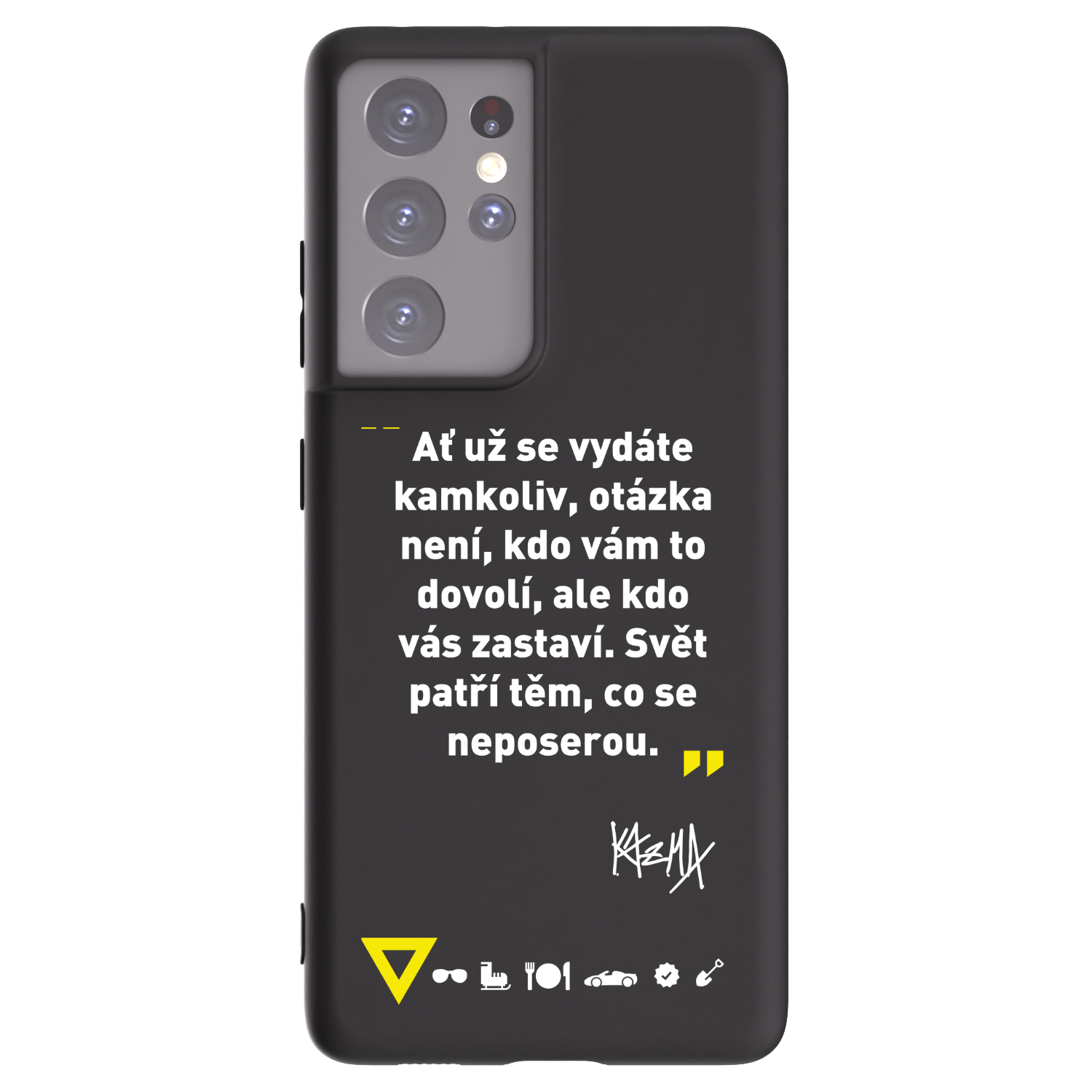 Picasee silikónový čierny obal pre Samsung Galaxy S21 Ultra 5G G998B - Kazma - SVĚT PATŘÍ TĚM, CO SE NEPOSEROU