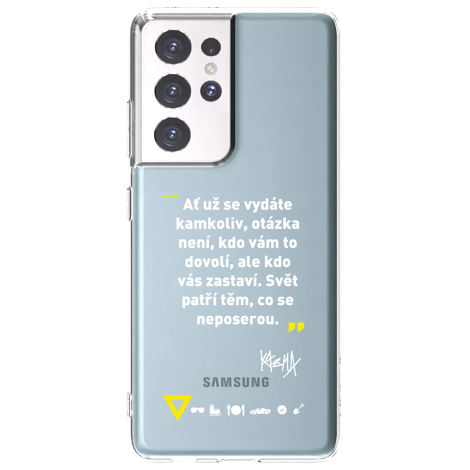 Picasee silikónový prehľadný obal pre Samsung Galaxy S21 Ultra 5G G998B - Kazma - SVĚT PATŘÍ TĚM, CO SE NEPOSEROU